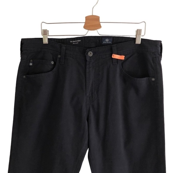 AG Adriano Goldschmied The MATCHBOX Slim Straight Black Denim Jeans Size 36 - Picture 4 of 13